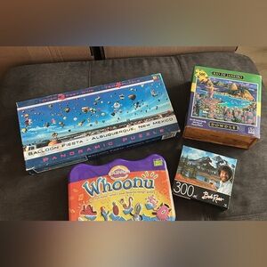 Family Fun - 3 Puzzles and 1 Whoonu Cranium Game